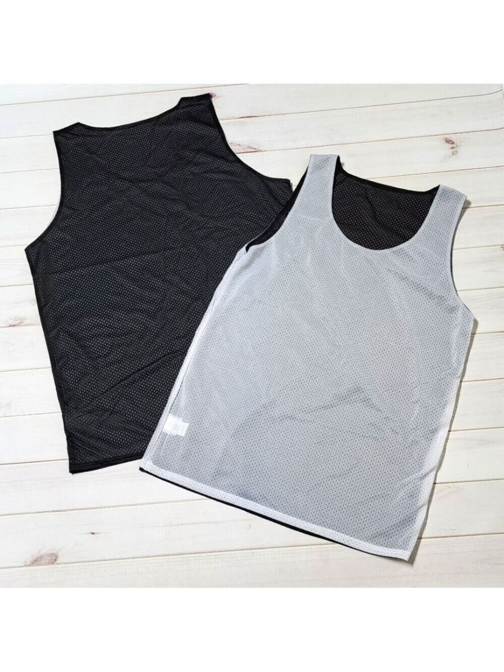Badger Sport Pro Mesh Reversible Black And White Tank Top Various Sizes - New - Picture 2 of 6